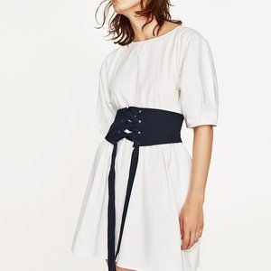 zara poplin dress with belt
